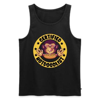 Cool Hot Dog Design for Men Women Boys Sausage - Men's Premium Organic Tank Top - black - Front - Michal (187cm)