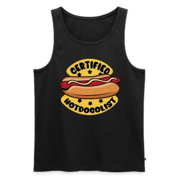 Cool Hot Dog Design for Men Women Boys Sausage - Men's Premium Organic Tank Top - black - Front - Michal (187cm)