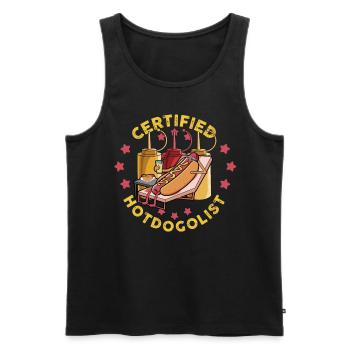 Cool Hot Dog Design for Men Women Boys Sausage - Men's Premium Organic Tank Top - black - Front - Michal (187cm)