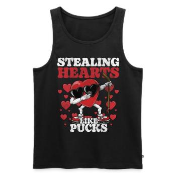 Dabbing Heart Crusher Funny Gentlemen Children Boys - Men's Premium Organic Tank Top - black - Front - Michal (187cm)