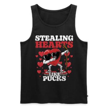 Dabbing Heart Crusher Funny Gentlemen Children Boys - Men's Premium Organic Tank Top - black - Front - Michal (187cm)