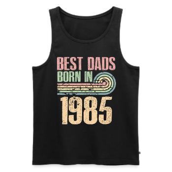 Die Besten Väter Sind 1985 Geboren, 38 Jahre Alt, - Männer Premium Bio Tank Top - Schwarz - Vorne - Michal (187cm)