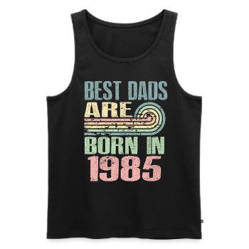 Die Besten Väter Sind 1985 Geboren, 38 Jahre Alt, - Männer Premium Bio Tank Top - Schwarz - Vorne - Michal (187cm)