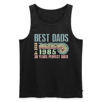 Die Besten Väter Sind 1985 Geboren, 38 Jahre Alt, - Männer Premium Bio Tank Top - Schwarz - Vorne - Michal (187cm)