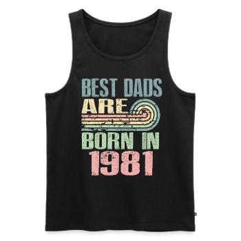 Die Besten Väter Sind 1981 Geboren, 42 Jahre Alt, - Männer Premium Bio Tank Top - Schwarz - Vorne - Michal (187cm)