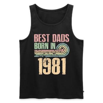 Die Besten Väter Sind 1981 Geboren, 42 Jahre Alt, - Männer Premium Bio Tank Top - Schwarz - Vorne - Michal (187cm)