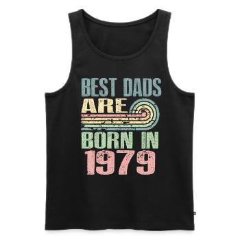 Die Besten Väter Sind 1979 Geboren, 44 Jahre Alt, - Männer Premium Bio Tank Top - Schwarz - Vorne - Michal (187cm)