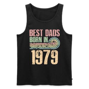 Die Besten Väter Sind 1979 Geboren, 44 Jahre Alt, - Männer Premium Bio Tank Top - Schwarz - Vorne - Michal (187cm)