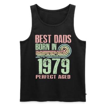 The best fathers were born in 1979, 44 years old, - Men's Premium Organic Tank Top - black - Front - Michal (187cm)