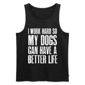 Ich Arbeite Hart, Damit Meine Hunde Ein Besseres - Männer Premium Bio Tank Top - Schwarz - Vorne - Michal (187cm)