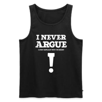 I'm not arguing, I'm just explaining why - Men's Premium Organic Tank Top - black - Front - AI Model Male 178 light (178cm)