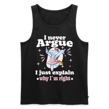 I'm not arguing, I'm just explaining why - Men's Premium Organic Tank Top - black - Front - AI Model Male 178 light (178cm)