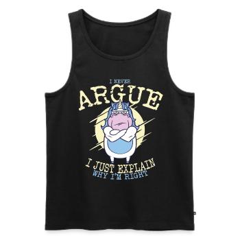 I'm not arguing, I'm just explaining why - Men's Premium Organic Tank Top - black - Front - AI Model Male 178 light (178cm)