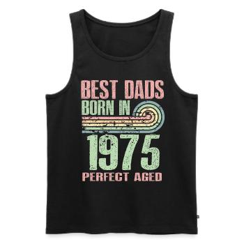 The best fathers were born in 1975, 48 years old, - Men's Premium Organic Tank Top - black - Front - Michal (187cm)