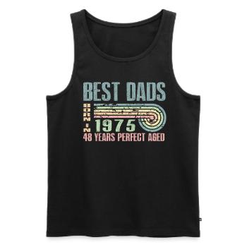 The best fathers were born in 1975, 48 years old, - Men's Premium Organic Tank Top - black - Front - Michal (187cm)