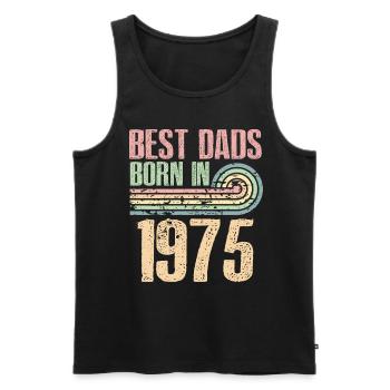 The best fathers were born in 1975, 48 years old, - Men's Premium Organic Tank Top - black - Front - Michal (187cm)