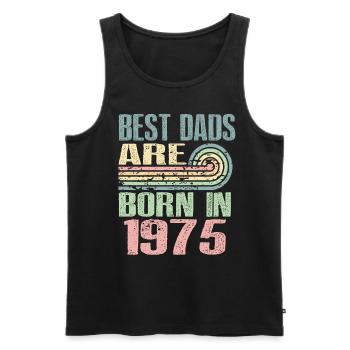 The best fathers were born in 1975, 48 years old, - Men's Premium Organic Tank Top - black - Front - Michal (187cm)