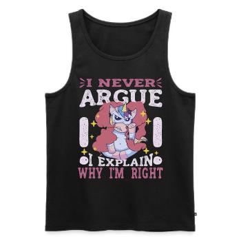 I'm not arguing, I'm just explaining why - Men's Premium Organic Tank Top - black - Front - AI Model Male 178 light (178cm)