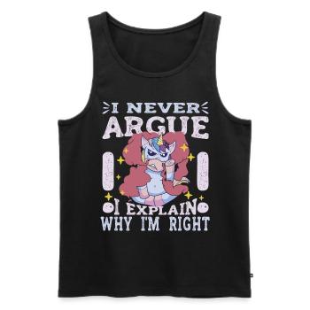 I'm not arguing, I'm just explaining why - Men's Premium Organic Tank Top - black - Front - Michal (187cm)