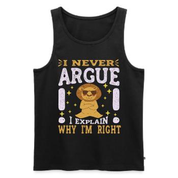 I'm not arguing, I'm just explaining why - Men's Premium Organic Tank Top - black - Front - AI Model Male 178 light (178cm)