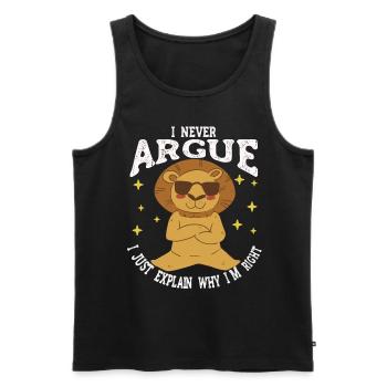 I'm not arguing, I'm just explaining why - Men's Premium Organic Tank Top - black - Front - Michal (187cm)