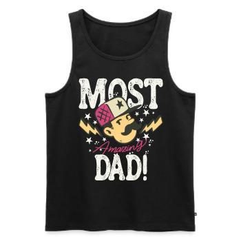 Meilleur papa futur père bébé naissance 2023 - Débardeur bio Premium Homme - noir - Devant - Michal (187cm)