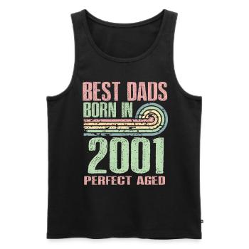 Die Besten Väter Sind 2001 Geboren, 22 Jahre Alt, - Männer Premium Bio Tank Top - Schwarz - Vorne - Michal (187cm)