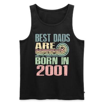 Die Besten Väter Sind 2001 Geboren, 22 Jahre Alt, - Männer Premium Bio Tank Top - Schwarz - Vorne - Michal (187cm)