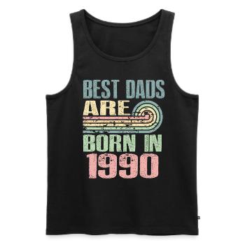 Die Besten Väter Sind 1990 Geboren, 33 Jahre Alt, - Männer Premium Bio Tank Top - Schwarz - Vorne - AI Model Male 178 light (178cm)