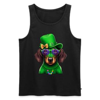 Saint-Patrick teckel Viennois Trèfle - Débardeur bio Premium Homme - noir - Devant - Michal (187cm)