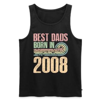 The best fathers were born in 2008, 15 years old, - Men's Premium Organic Tank Top - black - Front - Michal (187cm)