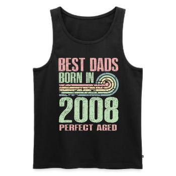 The best fathers were born in 2008, 15 years old, - Men's Premium Organic Tank Top - black - Front - Michal (187cm)