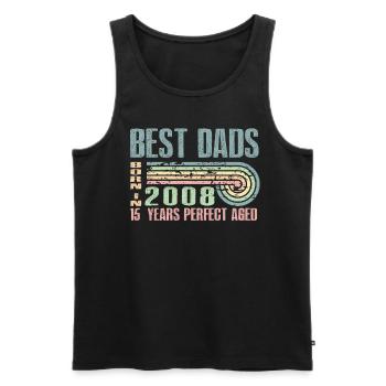 The best fathers were born in 2008, 15 years old, - Men's Premium Organic Tank Top - black - Front - Michal (187cm)