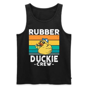 Canard en caoutchouc Canard jaune Équipage Baignade Canards Canards Canards - Débardeur bio Premium Homme - noir - Devant - AI Model Male 178 light (178cm)