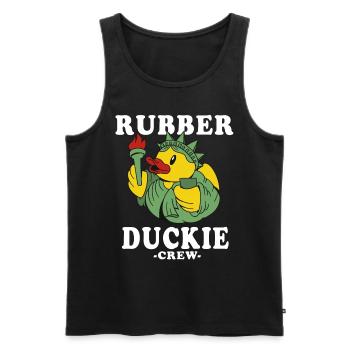 Canard en caoutchouc Canard jaune Équipage Baignade Canards Canards Canards - Débardeur bio Premium Homme - noir - Devant - AI Model Male 178 light (178cm)