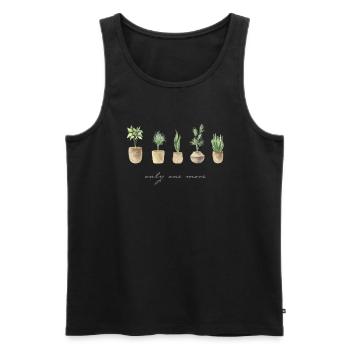 Only one plant left, horticulture flower garden - Men's Premium Organic Tank Top - black - Front - AI Model Male 178 light (178cm)