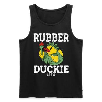 Canard en caoutchouc Canard jaune Équipage Baignade Canards Canards Canards - Débardeur bio Premium Homme - noir - Devant - AI Model Male 178 light (178cm)
