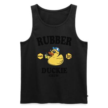 Gummiente Yellow Duckie Crew Bath Ducks Duckling - Männer Premium Bio Tank Top - Schwarz - Vorne - AI Model Male 178 light (178cm)
