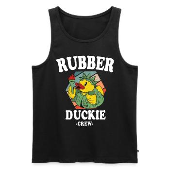 Rubber Duck Yellow Duck Crew Bathing Ducks Ducks - Men's Premium Organic Tank Top - black - Front - AI Model Male 178 light (178cm)