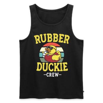 Rubber Duck Yellow Duck Crew Bathing Ducks Ducks - Men's Premium Organic Tank Top - black - Front - AI Model Male 178 light (178cm)