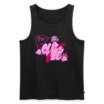 Graffiti 'Trop mignon | Trop mignon - Débardeur bio Premium Homme - noir - Devant - AI Model Male 178 light (178cm)