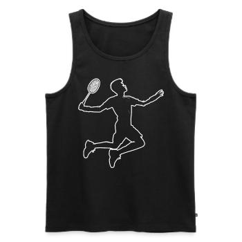 Badminton Badminton Women's Squash Men's Badminton - Men's Premium Organic Tank Top - black - Front - AI Model Male 178 light (178cm)