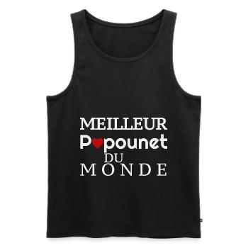 Meilleur Papounet du Monde! - Débardeur bio Premium Homme - noir - Devant - AI Model Male 178 light (178cm)