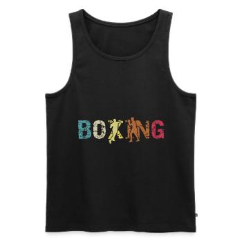 Boxen - Männer Premium Bio Tank Top - Schwarz - Vorne - AI Model Male 178 light (178cm)