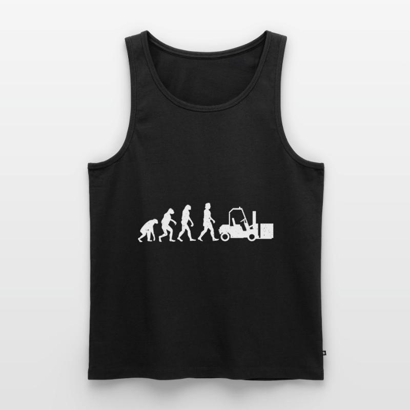 Forklift Driver Evolution Driver Warehouse Worker Men's Premium Organic Tank Top