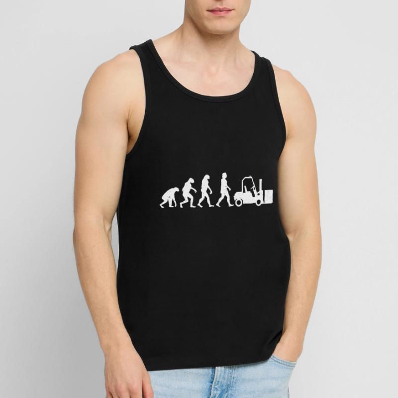 Forklift Driver Evolution Driver Warehouse Worker Men's Premium Organic Tank Top