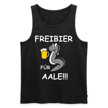 Freibier für Aale - Männer Premium Bio Tank Top - Schwarz - Vorne - Michal (187cm)