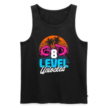 Level 8 Unlocked 8. Geburtstag Gamer 80er retro - Männer Premium Bio Tank Top - Schwarz - Vorne - Michal (187cm)