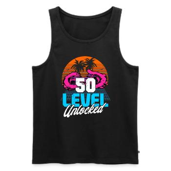Level 50 Unlocked 50th Birthday Gamer 80s retro - Men's Premium Organic Tank Top - black - Front - Michal (187cm)