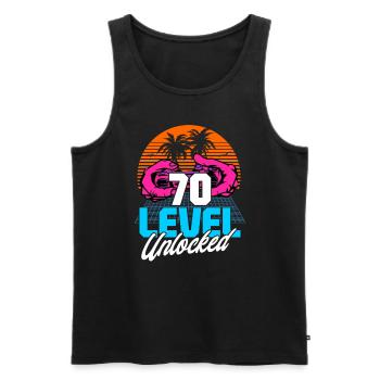 Level 70 Unlocked 70th Birthday Gamer 70s retro - Men's Premium Organic Tank Top - black - Front - Michal (187cm)
